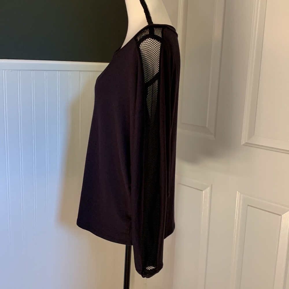 Harlowe & Graham Mesh Sleeve Top